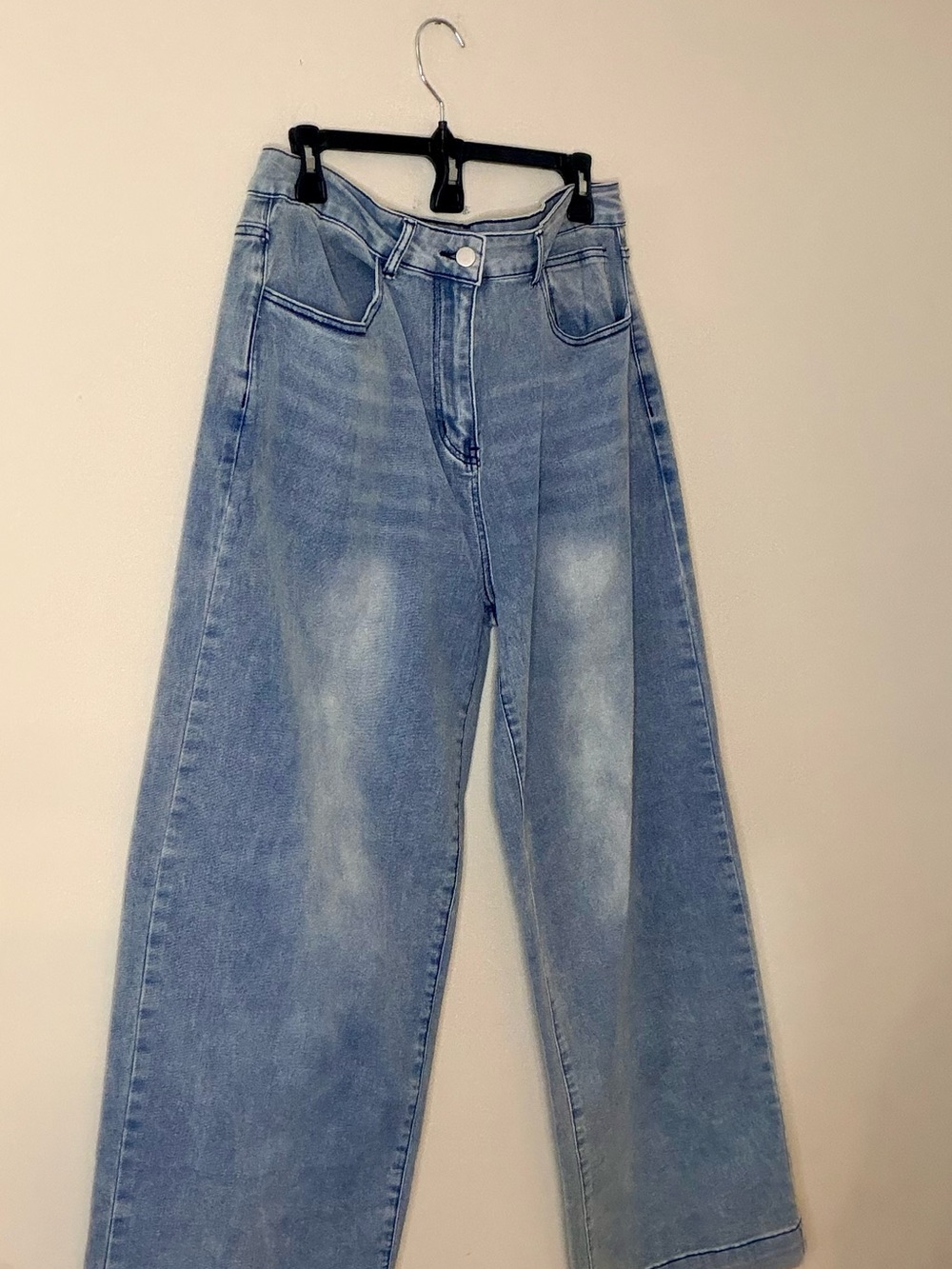 Amazon Women's Light Blue High-Rise Wide-Leg Jeans
